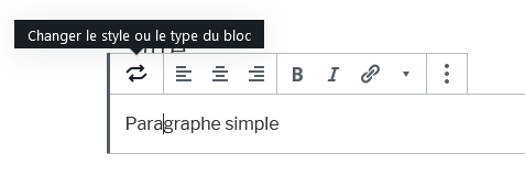 Modifier le type de bloc