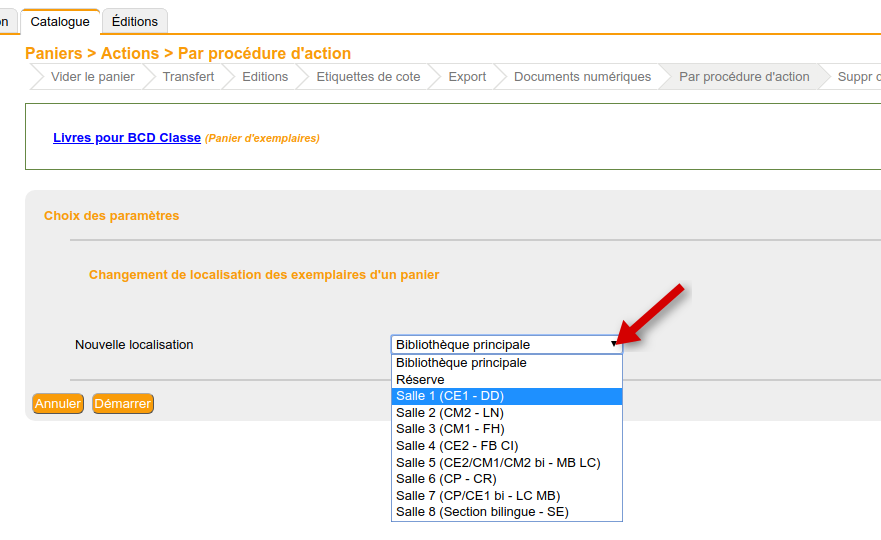Nouvelle localisation
