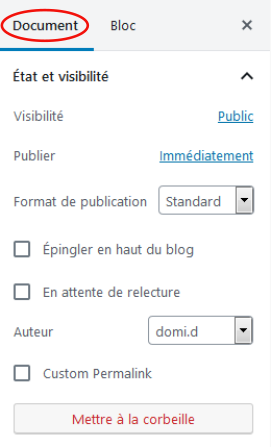 État et visibilité