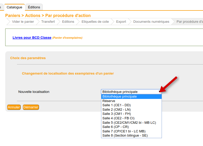 Nouvelle localisation